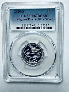 2020-S トールグラス・プレーリー国立公園 シルバークォーター PCGS PR69DCAM