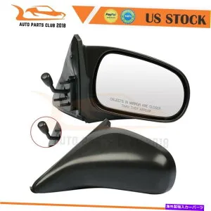 USミラー フィット1996-2000ホンダシビック非折りたたみマニュアルリモートブラックLH＆RHサイドミラー Fits 1996-2000 Honda Civic Non-Folding Manual Remote Black LH & RH Side Mirrors【並行輸入品】