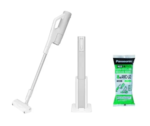 【交換用紙パック付き】パナソニック 掃除機 コードレス セパレート型 スティック クリーンドック パワー＆スタミナモデル ナノイーX からまないブラシ ホワイト MC-NX700K-W