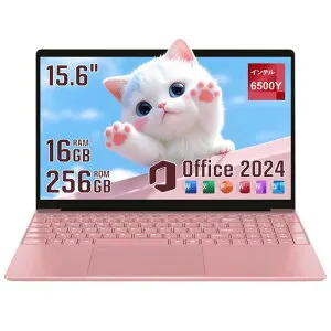ノートパソコンOffice2024搭載Win11Pro/ノートPC16GBメモリ512GBSSD/15.6インチパソコン6500Y最大3.4GHz/FHD