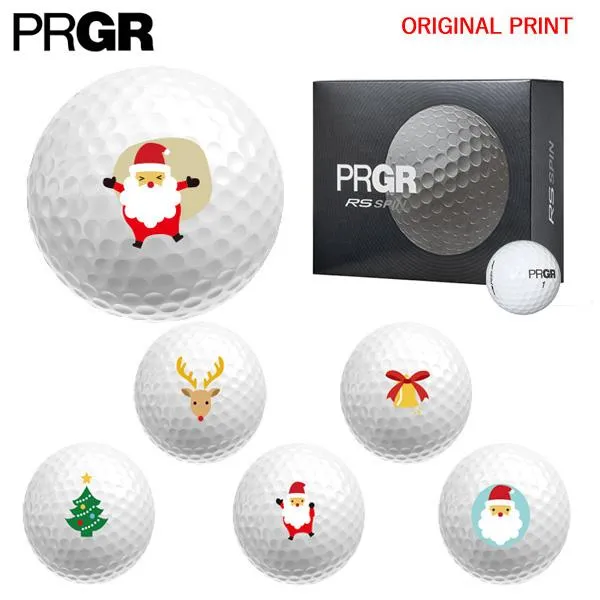【オリジナルマークプリントボール(納期2-3営業日)】プロギア アールエス スピン(RS-SPIN) 1ダース(12球) クリスマスB[オウンネーム(マーク)]