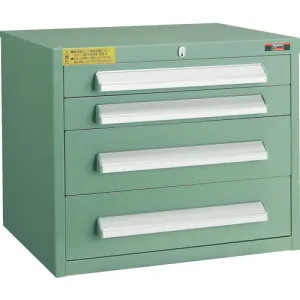 TRUSCO WLVR型キャビネット 500X412XH420 引出4段 緑 WLVR-422 GN 【301-1658】