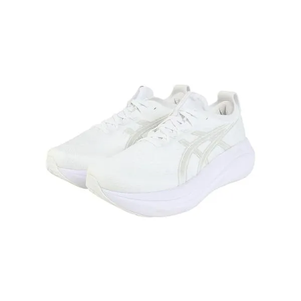 アシックス（ASICS）（メンズ）ランニングシューズ ゲルニンバス27 ホワイト グレー 1011B958.100 スニーカー クッション GEL-NIMBUS 27