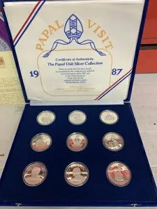1987年 ローマ教皇訪問記念 シルバー プルーフメダル9枚セット 7.4オンス .925 シルバー