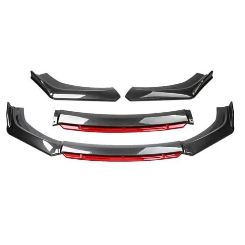 スズキ 新型スペーシア スペーシアカスタム MK54S MK94Sに適用フロント バンパー カーボンファイバーリップ スポイラー 3分割式 カバー トリム グレードアップ 傷防止 プロテクター カーボンパターン 軽量 エアロ DIY アクセサリー カスタム