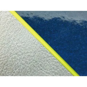 グロンドマン W650（99年 EJ650A1/C1） 国産シートカバー 張替 エナメルメタリックブルー W650 ライン シルバーライン 仕様 黄パイピング GH5557KC5754P100