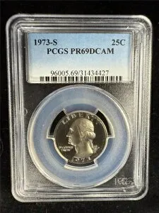 1973年 S ワシントン クォーター PR69 DCAM PCGS プルーフ PF69 UCAM ウルトラカメオ SKU 3792