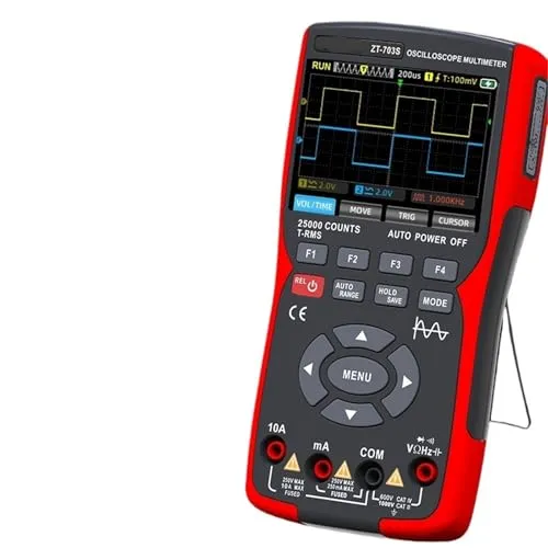 ZT-703S 3 In 1 ハンドヘルドオシロスコープ自動車用デュアルチャネル 50MHz デジタルマルチメータおよび信号発生器テスター付き