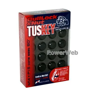 KYO-EI Bull Lock TUSKEY ロックナット&ナットセット T0600B ブラック M14×P1.5 60°テーパー座 20個入 全長35mm