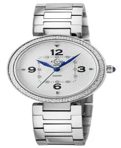 ジェビル レディース アクセサリー 腕時計 Tシャツ Gevril Women's Piemonte Swiss Quartz Silver-Tone Stainless Steel Bracelet Watch 36mm Silver-Tone シルバー