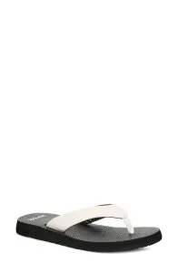 サヌーク レディース シューズ サンダル Sanuk Yoga Mat II Flip Flop White/ Black ホワイト