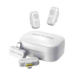HOLLYLAND ワイヤレスマイク LARK A1 コンボ(アイボリーホワイト/送信機 x2 ＋ USB-C受信機 ＋ Lightning受信機 ＋ 充電ケースセット) N_1212503