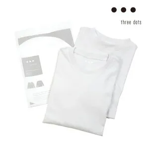 【10%OFFセール】three dots スリードッツ 長袖 2パック Tシャツ 2PackTee ホワイト アイスグレー ブラック pct2001y