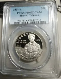 :2024-S 50セント ヘリエット・タブマン記念ハーフダラークラッド PCGS PR69DCAM 希少 R5
