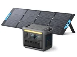 Solix C1000 Portable Power Station with Solix PS200 Portable Solar Panel B17615Z3