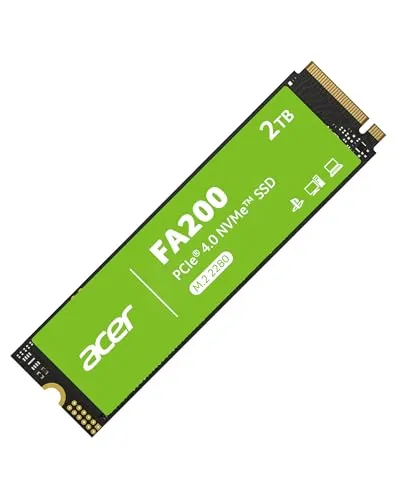 Acer M.2 SSD 2TB FA200 NVMe1.4 2280 PCIe Gen4×4 超高速(最大読み込み：7200MB/s、最大書き込み：6200MB/s) 内蔵SSD PS5/PS5 Pro動作確認済み 高耐久 3D NAND メーカー5年保