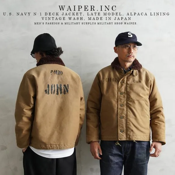 WAIPER.inc 忠実復刻 米軍 U.S.NAVY N-1 デッキジャケット 後期型 アルパカライニング VINTAGE WASH MADE IN JAPAN【WP43U】【クーポン対象外】【T】