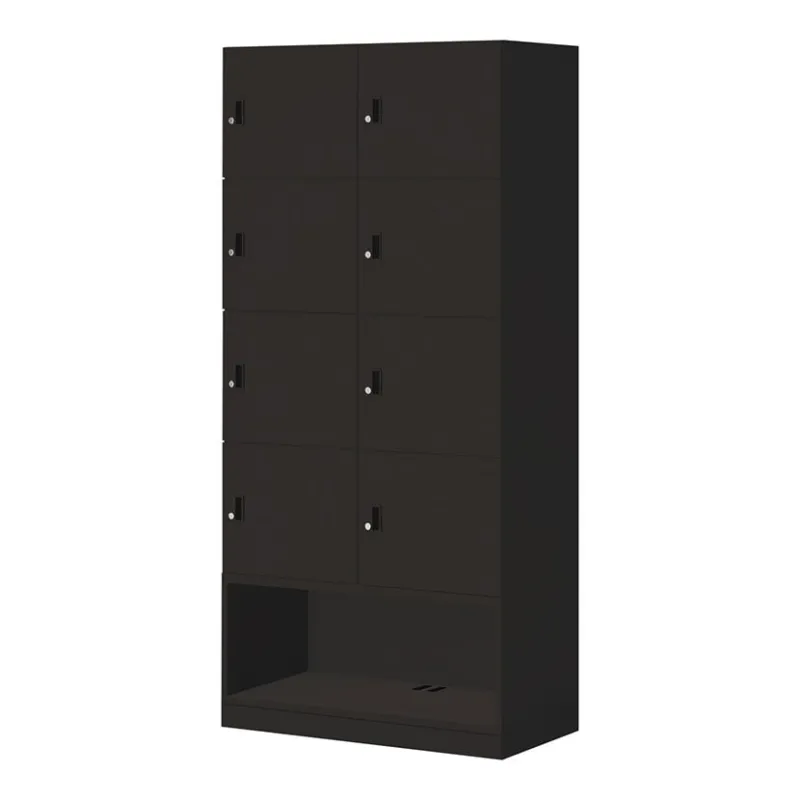 【次回入荷未定】コクヨ イノン iNON スタンダードタイプ パーソナルロッカー 8人用 メール穴なし 庫内仕切りSタイプ 下段オープン シリンダー錠 ブラック 幅900×奥行450×高さ1910mm