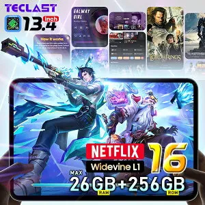 「13.4インチ★大画面」Android16 256GB SIMフリー タブレット 120Hz 高リフレッシュレート 10000mAh ゲーム 4GLTE GPS 顔認証 8コア 4GLTE タブレットPC タブレット端末 TECLAST 小学生 本体 (10インチ 13インチ