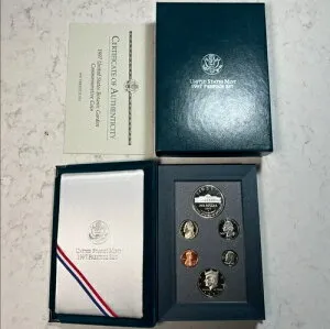 1997-S 米国造幣局 プレステージ プルーフセット ボタニックガーデン シルバードルボックス＆COA 6枚セット