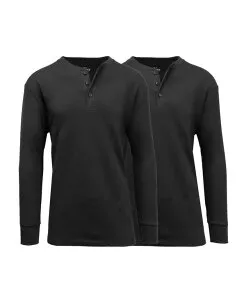 ギャラクシーバイハルビック メンズ トップス Tシャツ Galaxy By Harvic Men's Long Sleeve Thermal Henley Tee Pack of 2 Multi2 マルチカラー
