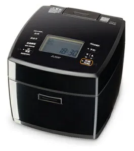 MITSUBISHI 三菱 炊飯器 おすすめ 5.5合炊き IH炊飯器 備長炭 炭炊釜 熾火 超音波吸水 低温調理機能 NJ-VS10H-B ダブル備長炭コート「熾火おきび」のスタンダードモデル。