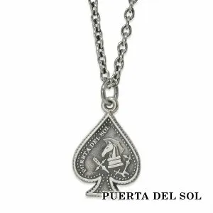PUERTA DEL SOL トランプ スペード コイン ネックレス(チェーン付き) シルバー950 ユニセックス シルバーアクセサリー SV950 ブランド プレゼント アクセサリー ギフト プレゼント アクセサリー ブ