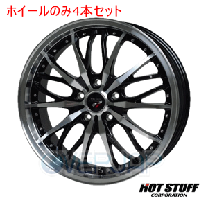4本セット HOT STUFF Precious HM3 メタリックブラックポリッシュ (BK/P) 18インチ 7.5J 114.3/5 38 プリウスα ZVW40W