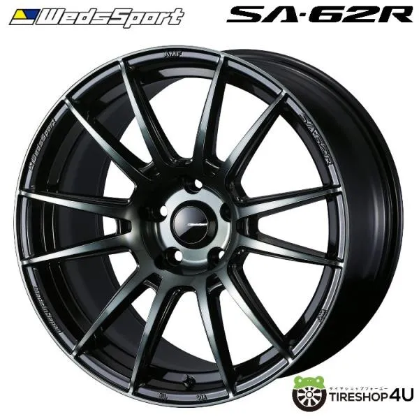 4本購入で送料無料 Weds Sport SA-62R SA62R 18x8.5J 5/114.3 +45 WBC ウォースブラッククリアー 1本価格 【代引き不可】