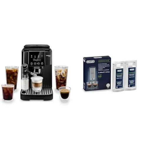 【セット買い】De’Longhi (デロンギ) 全自動コーヒーマシン マグニフィカスタート ECAM22062B 全4メニュー 自動ミルクフロッサー [ブラック] デロンギファミリー登録で3年保証 + 除石灰剤 デロンギ全自動コーヒーマシン用 DLSC20