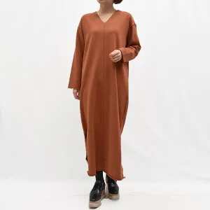 three dots(スリードッツ)KM5001Y Vネック スウェットワンピース レディース 正規品