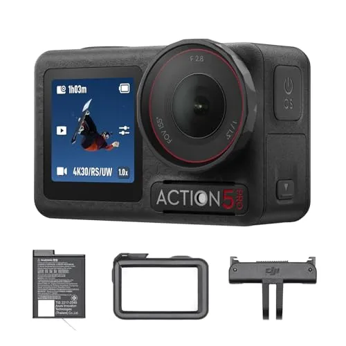 【Amazon限定】DJI アクションカメラ Osmo Action 5 Pro エッセンシャルコンボ 小型 1/1.3インチセンサー付き 防水 4K/120fps映像 被写体トラッキング 手ブレ補正 デュアルOLEDタッチ画面 スポーツ vlog ウェア