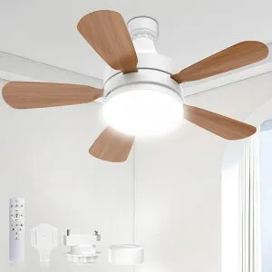 【脱落x?れ防止対策・正逆回転】ATOPSUNシーリングファンライトファン付き照明E26小型シーリングファンled28W3000lm120W相当6-8畳DCモーター節電モード無階段調光調色3階段風量調整タイマー機…