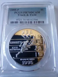 1995-P 陸上競技 アトランタオリンピック記念 PCGS PR70DCAM POP 91 NFC