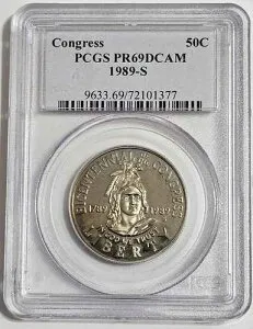 1989-S 議会記念ハーフドル PR69DCAM PCGS プルーフ カメオ 100周年記念
