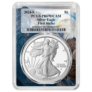 2024-S プルーフ 1ドル アメリカン シルバー イーグル PCGS PR69DCAM FS イーグルフレーム