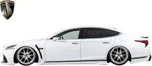 【M's】 レクサス 50系 LS F-SPORT 前期 (2017.10-2020.10) AIMGAIN 純VIP EXE サイドスポイラー 左右 FRP 未塗装 エイムゲイン エアロ パーツ 部品 外装 改造 社外 カスタム エクステリア LEXUS 50LS LS50 LS500 LS500