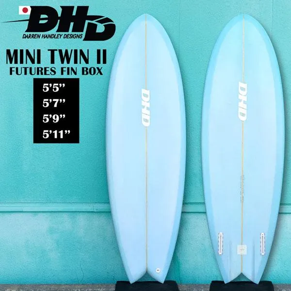 サーフボード ツインフィン DHD MINI TWIN2 PU BLUE TINT FUTURES FIN BOX ミニツイン2 日本正規品