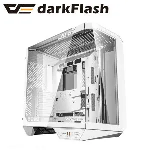 darkFlash｜ダークフラッシュ ピラーレス ミドルタワーケース [ATX /Micro ATX /Mini-ITX /BTF(ASUS)] DY470（ホワイト） DY470-PCCASE-WHITE