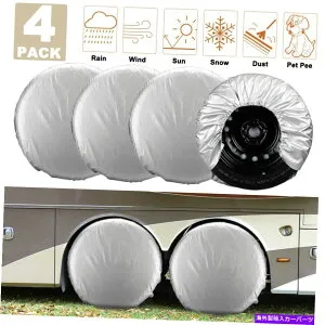 Wheel Covers Set of 4 4、オックスフォード防水キャンバスホイールタイヤプロテクターのRVホイールセット用タイヤカバー Tire Covers for RV Wheel Set of 4,Oxford Waterproof Canvas Wheel Tire Protectors 【並行輸入