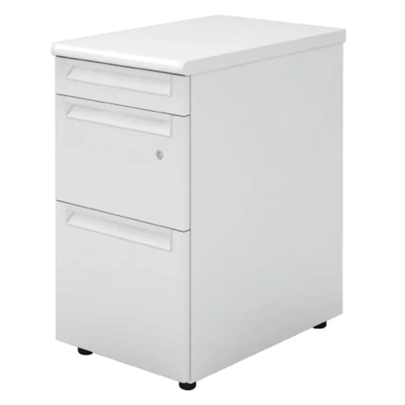 US2-046D-D3 | プラス(PLUS) US-2 脇机 サイドワゴン 3段 標準収納タイプ 鍵付き 本体ホワイト 幅400×奥行600×高さ720mm デスクワゴン オフィスワゴン デスク下収納 【国産】【完成品】