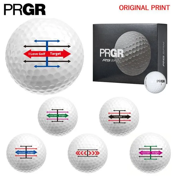 【オリジナルマークプリントボール(納期2-3営業日)】プロギア アールエス スピン(RS-SPIN) 1ダース(12球) ターゲットライン[オウンネーム(マーク)]