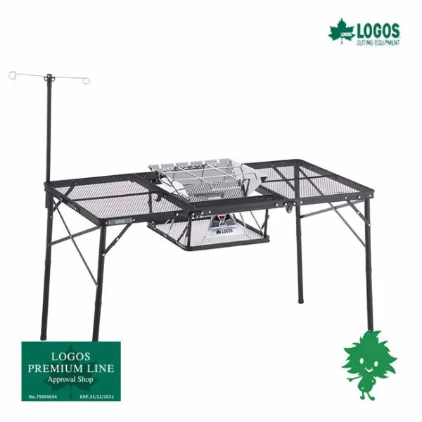 在庫有 LOGOS/ロゴス 73581002 アイアンメッシュ 3FD BBQテーブル 13070-BC ファニチャー テーブル 焚火 スチール アルミ 製 たき火台設置 BBQ