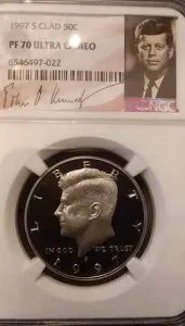1997-S クラッド NGC PF 70 ウルトラ カメオ ケネディ ハーフ ** トップポップ パーフェクト UCAM プルーフ **