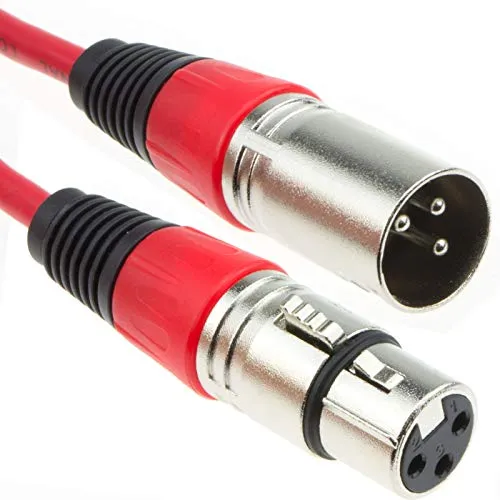 kenable XLRマイクリードオスtoメスオーディオケーブルレッド0.3 M ( ~ 1足) 30 cm
