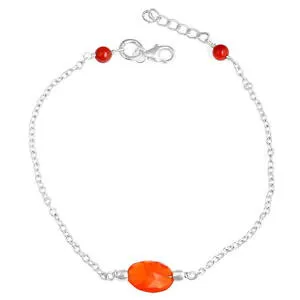 【送料無料】ブレスレット アクセサリ? スターリングシルバーソリッドブレスレットカネビードオレンジsterling silver 925 solid bracelet carnelian gemstone beads charm orange