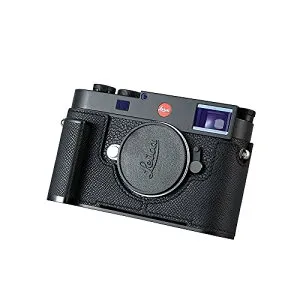 SIUTATDSH カメラハーフケース Leica M11/M11-P用 ビンテージメタル 本革 カメラ保護ケース スタイリッシュ ポータブル 耐衝撃 (ブラック)