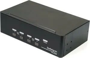StarTech.com 4ポート デュアルDisplayPort KVMスイッチ 4K 60Hz SV431DPDDUA2 4台のPCで2枚のモニターを共有 キーボード マウス 切替器 スターテック ドットコム 送料無料 新品