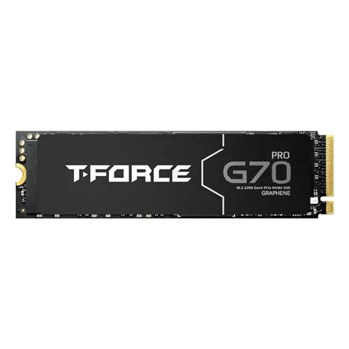 TEAMGROUP T-FORCE G70 PRO グラフェンヒートシンク 2TB DRAM SLCキャッシュ 3D TLC NAND NVMe InnoGrit PCIe Gen4x4 M.2 2280 ゲーミング 内蔵SSD PS5 読み取り/書込み