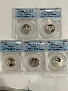 2011-S 25c ATB クォーター プルーフ 5 コイン セット PCGS PR 70 DCAM